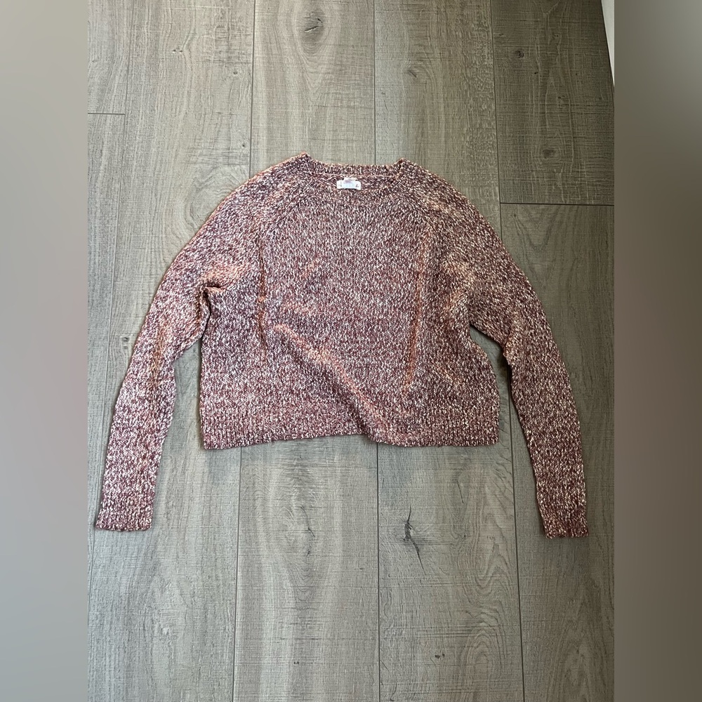 Shrinking Violet Marled Sweater - Pink and White